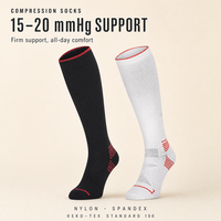 Chaussettes de compression de course à pied de niveau sportif 15-20 mmHg, légères, design simple personnalisé, différentes tailles