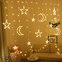 Guirlande lumineuse LED étoile et lune 2026 pour décoration de fête, cadeau pour la maison, décoration de Noël et de Ramadan