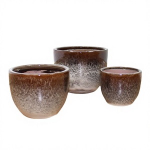Jardinières en céramique vietnamienne de haute qualité, emballage personnalisé, prix de gros, pots à fleurs écologiques avec drainage - Product Image 1