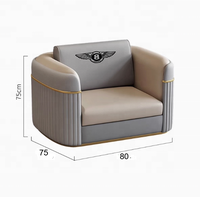 Canapé de bureau de luxe léger avec table à thé Hôtel Club Café Lobby Réception Chaise de négociation Ventes pour réception de bureau