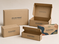 Boîte d'expédition en carton ondulé réutilisable personnalisée avec laminage mat et logo imprimé sur emballage en papier kraft