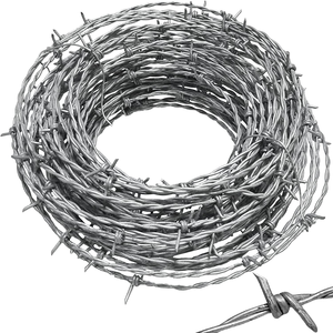 Rouleau de fil barbelé galvanisé à double torsion, fil barbelé de sécurité haute résistance pour clôture de ferme - Product Image 1