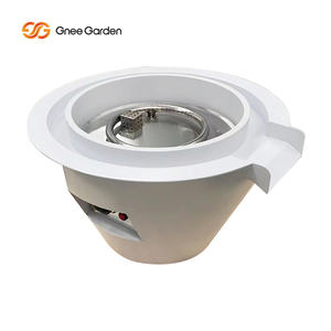 Brasero de Acero Corten Blanco de Lujo con Cascada y Palo para Leña - Calentador de Piscina Ecológico con Encendido Remoto para Piscinas Exteriores - Product Image 3