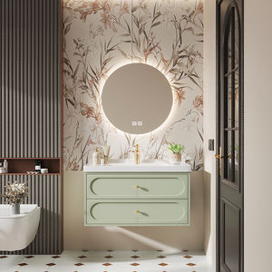 Losa de roca de estilo antiguo, lavabo de una pieza sin costuras doblado en caliente, combinación de gabinete de baño, lavabo de inodoro - Product Image 5