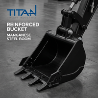 Mini-excavatrice compacte TITAN 1.8T certifiée EPA 4 Euro 5 avec châssis télescopique 800-950 mm - Idéale pour les espaces étroits