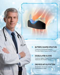 Genouillère de soutien réglable et flexible, sangle rotulienne légère, portable et respirante pour la protection des tendons - Product Image 2