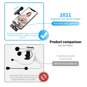 ไมโครโฟนไร้สายแบบพกพาพร้อมไฟ LED ตัดเสียงรบกวนรอบทิศทาง สำหรับการสัมภาษณ์สดและการใช้งานกลางแจ้ง - Product Image 4
