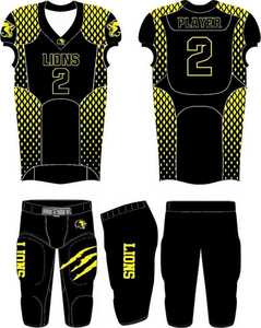 Uniformes de football américain XL pour jeunes conçus sur mesure Chemises de sport courtes élégantes Maillots de pantalon Technique de sublimation par numéro - Product Image 2