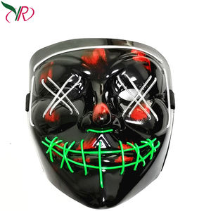 หน้ากากนีออน PVC สำหรับเทศกาลคริสต์มาสและฮาโลวีนพร้อมไฟ LED สายเอลอุปกรณ์คอสเพลย์สยองขวัญสยองขวัญ DJ purge' สำหรับปาร์ตี้ - Product Image 2