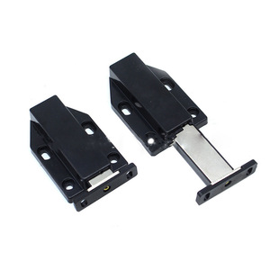 Loquet magnétique à ressort 208, en plastique noir, sans vis, pour porte d'armoire, design minimaliste, pour usage général - Product Image 1