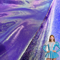 Tissu extensible 4 directions respirant en spandex, interlock, pailleté, brillant, irisé, holographique, à pois, à séchage rapide, pour robe de danse