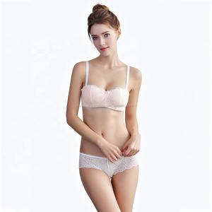 1/2 tasse Sexy Push Up Soutien-Gorge Culotte Ensemble Sans Fil Dentelle Coupe Jeune Fille Soutien-Gorge Ensemble Blanc Tube Top Design Mince sous-vêtements <span class=keywords><strong>Lingerie</strong></span> Ensemble - Product Image 4