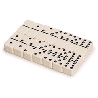Imports 28 tuiles Double 6 dominos Pips Dots Game Set Jumbo Tournament Size Dominos avec étui en bois de chêne foncé