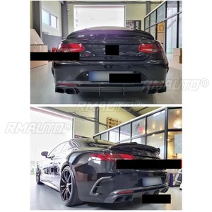 ลิ้นกันชนหลังคาร์บอนไฟเบอร์แท้ สีดำเงา สำหรับตกแต่งรถยนต์เมอร์เซเดสเบนซ์ เอส-คลาส คูเป้ W217 S63 BR 2014 ชุดแต่ง - Product Image 4