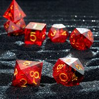 Mata naga Dnd kustom Set dadu berongga kebesaran mata naga Set dadu polihedral DND dan naga inti cairan merah dadu tajam