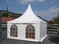 Tenda Gazebo Pagoda Keluarga Aluminium untuk Luar Ruangan, Tahan Air, PVC Bersertifikat CE, untuk Pameran, Pernikahan, Pesta, Acara Olahraga