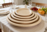 Assiettes jetables biodégradables en fibre de coque de riz de 6 à 10 pouces, sans BPA, sans PFAS, recyclables pour les dîners et les plats à base de légumes
