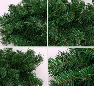 2.7M rotin nouvel an décoration arbre de noël fournitures vertes PVC artificiel matériau PET aiguilles de pin guirlande de noël