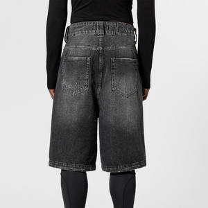Personalizzato da uomo in pietra Jorts con tessuto in Denim pesante dritto a taglio largo e leggermente con cuciture angoscianti pantaloni <span class=keywords><strong>corti</strong></span> in Denim grigio pietra uomo - Product Image 6