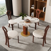 Voxhome Drop Shipping Ensemble table et chaises ronde moderne en pierre frittée 2 4 places Bistro Breakfast Coffee Shop