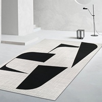Tapis de salon luxueux et moelleux, antidérapant, résistant aux taches, en polyester/polypropylène