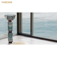 Fenêtre à battant en aluminium Wazzor, double vitrage insonorisé, en alliage d'aluminium, à économie d'énergie, pour villas et maisons résidentielles – Meilleure vente