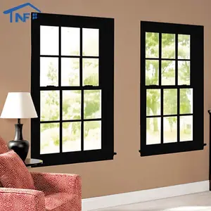 थर्मल ब्रेक अमेरिकी शीर्ष-लटका काले एल्यूमीनियम ट्रिपल डबल लटका हुआ खिड़कियां स्क्रीन ट्रिपल चमक