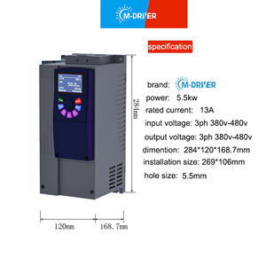 用于压缩机新一代VFD的三相5.5kw 7.5hp IP54逆变器<span class=keywords><strong>M</strong></span>驱动永磁电机Variador De freguencia - Product Image 5