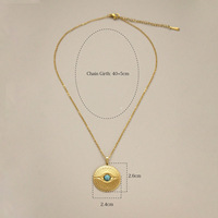 Collar con Colgante de Ojo para Mujer, Chapado en Oro de 18K, Acero Inoxidable, Piedra Natural, Joyería de Protección, Regalo, Venta al Por Mayor