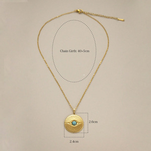 Collar con Colgante <span class=keywords><strong>de</strong></span> Ojo <span class=keywords><strong>para</strong></span> Mujer, Chapado en Oro <span class=keywords><strong>de</strong></span> 18K, Acero Inoxidable, Piedra Natural, Joyería <span class=keywords><strong>de</strong></span> Protección, Regalo, Venta al Por Mayor - Product Image 6