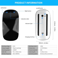 Souris de bureau portable OEM ultra-fine et silencieuse, multi-arc, blanche, rechargeable sans fil Bluetooth, souris tactile magique pour ordinateur portable Apple