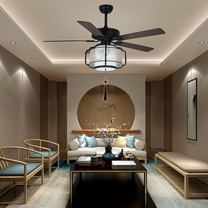 Vente chaude nouvelle lampe de ventilateur LED Antique chinoise Conversion de fréquence intelligente pour salon salle à manger chambre maison ventilateur lustre - Product Image 5