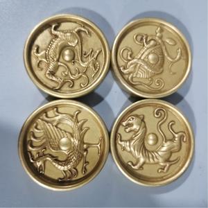 مجموعة ثقالات ورق برونزية على شكل أربعة حيوانات إلهية صينية، أدوات مكتبية تقليدية، ديكور فنغ شوي، هدية ثقافية - Product Image 4