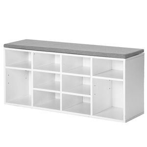 Mueble para zapatos con cojín para sentarse, 45x30x104cm, banco de almacenamiento blanco y marrón para organización en la entrada - Product Image 4
