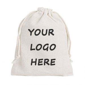 Personalized Wedding Party Gift Spice Wrap Recyclable Organic Cotton Drawstring <b>Bag</b> Canvas for Jewelry - Product Image 1