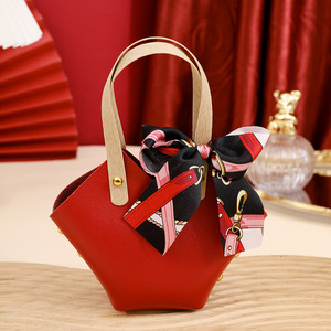 <span class=keywords><strong>Pochette</strong></span> Cadeau Mini en Cuir PU Tendance avec Ruban Décoratif – Sac à Bonbons Élégant pour Mariages et Fêtes – Offre Spéciale - Product Image 3