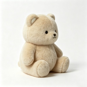 Ours en peluche minimaliste personnalisé, ours en peluche beige neutre, ours en peluche au design simple, ours en peluche uni et confortable - Product Image 1