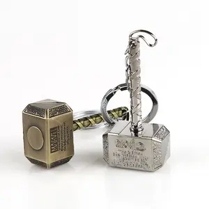 Avengers Thor Hammer Pendant Keychain Metal Craft Thor Keychain for boy