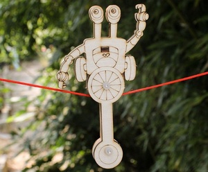 Robot que Camina sobre un Hilo, Número 1, Tecnología de Madera Hecha a Mano, Pequeña Invención, Experimento Científico STEAM, Ayuda Didáctica para Niños de 5 a 13 Años - Product Image 2