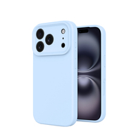 Coque en silicone liquide pour iPhone 16/17 Pro/Plus/Max, anti-jaunissement, antichoc avec protection de caméra surélevée et boutons réactifs