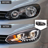 Verbesserte LED-Tagfahrlichter Scheinwerfer für VW Polo Vivo 2019-Aufwärts Modifizierte Scheinwerfereinheit mit Lauflicht-Blinker A4