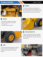 Bucket Wheel Loader SLG 655G Berkualitas Tinggi Harga Terjangkau, Loader Diesel Depan dengan Pompa Hidrolik Weichai PLC dan Pemantauan Jarak Jauh