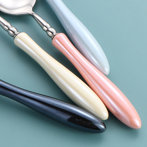 Elegante Juego de Cubiertos de Acero Inoxidable 304 con Mango de Cerámica, Cuchillo, Tenedor y Cuchara para Cena, Cubertería de Lujo para Hotel, Regalo - Product Image 4