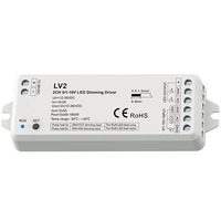 Lv 2 0-10V 360w PWM Driver peredupan LED 10A * 2CH 12-36VDC 0-10V Driver peredup LED tegangan konstan untuk lampu Strip warna ganda