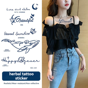 สติ๊กเกอร์<span class=keywords><strong>สัก</strong></span>ลายแบบกึ่งทำมือ พิมพ์ลายด้วยน้ำ ลายสมุนไพร <span class=keywords><strong>สี</strong></span>ฟ้าสดใส น่ารัก ขนาดเล็ก สำหรับติดนิ้วคนเดียว ลายสักชั่วคราว - Product Image 4