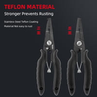 Pince à bec effilé de pêche DX Tools, résistante à l'eau salée, en acier inoxydable 3CR13 de haute qualité, avec poignée ABS, 19 cm, ciseaux à tressage, outil de fendage