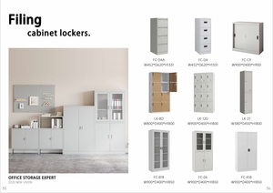 Grand meuble de rangement de bureau avec <span class=keywords><strong>porte</strong></span> <span class=keywords><strong>coulissante</strong></span> et battante en acier pour dossiers - Product Image 4