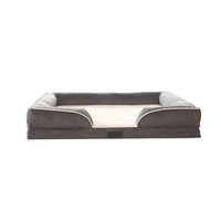 Petopia Luxus ortho pä disches Hunde bett Extra großes wasserdichtes quadratisches Sofa mit individuellem Logo Robuster Memory-Schaum und Leinen material