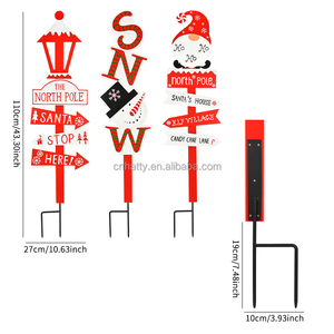 Panneaux <span class=keywords><strong>de</strong></span> jardin en bois personnalisés, écologiques et durables, pour Noël, avec piquets, <span class=keywords><strong>cadeau</strong></span> mignon pour la maison, idéaux pour les jardins festifs - Product Image 6
