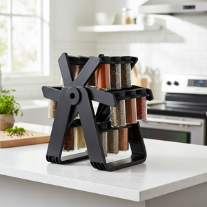 Étagère à épices rotative en plastique SilverJet, accessoires de cuisine, pour le rangement de la cuisine, 5 Yuan, mise à niveau - Product Image 3